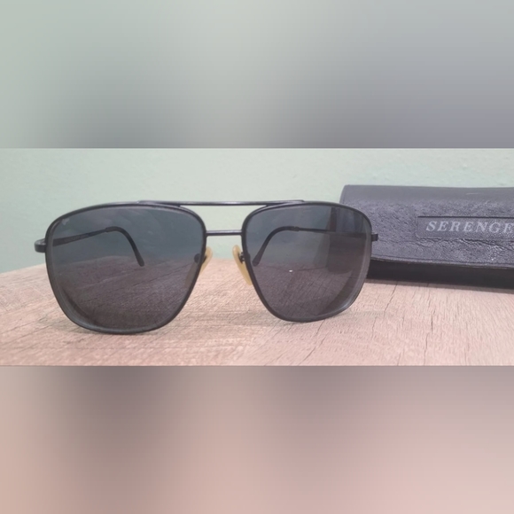 Vintage Corning Optics Serengheti Drivers 5241k Aviator Glasses With Case - Picture 4 of 16